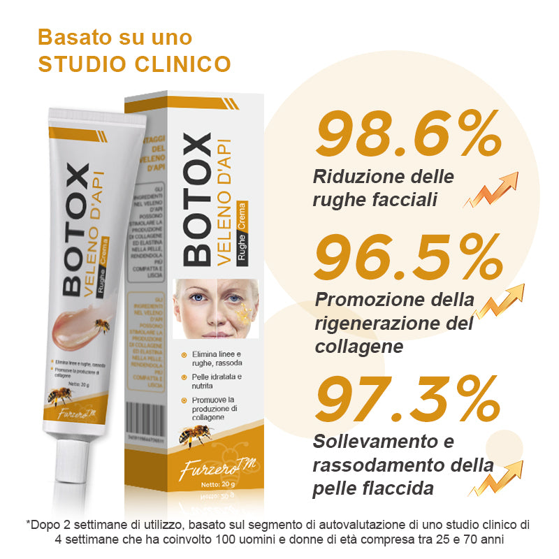 🐝 💧Prodotto e spedito dall'Italia✨ Furzero™ Botox Crema Rimuovi Rughe al Veleno d'Ape - 🔥 ULTIMO GIORNO SCONTO DEL 70%