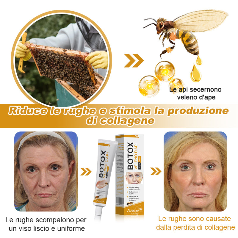 🐝 💧Prodotto e spedito dall'Italia✨ Furzero™ Botox Crema Rimuovi Rughe al Veleno d'Ape - 🔥 ULTIMO GIORNO SCONTO DEL 70%