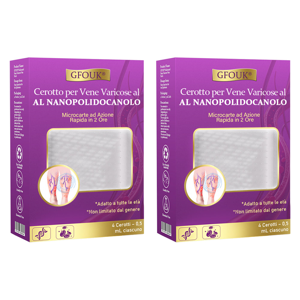 ✅ GFOUK® Cerotto Nano Varicose con Polidocanolo 👩🏼‍⚕️ Per Varici, Vene Varicose e Gonfiore alle Gambe
