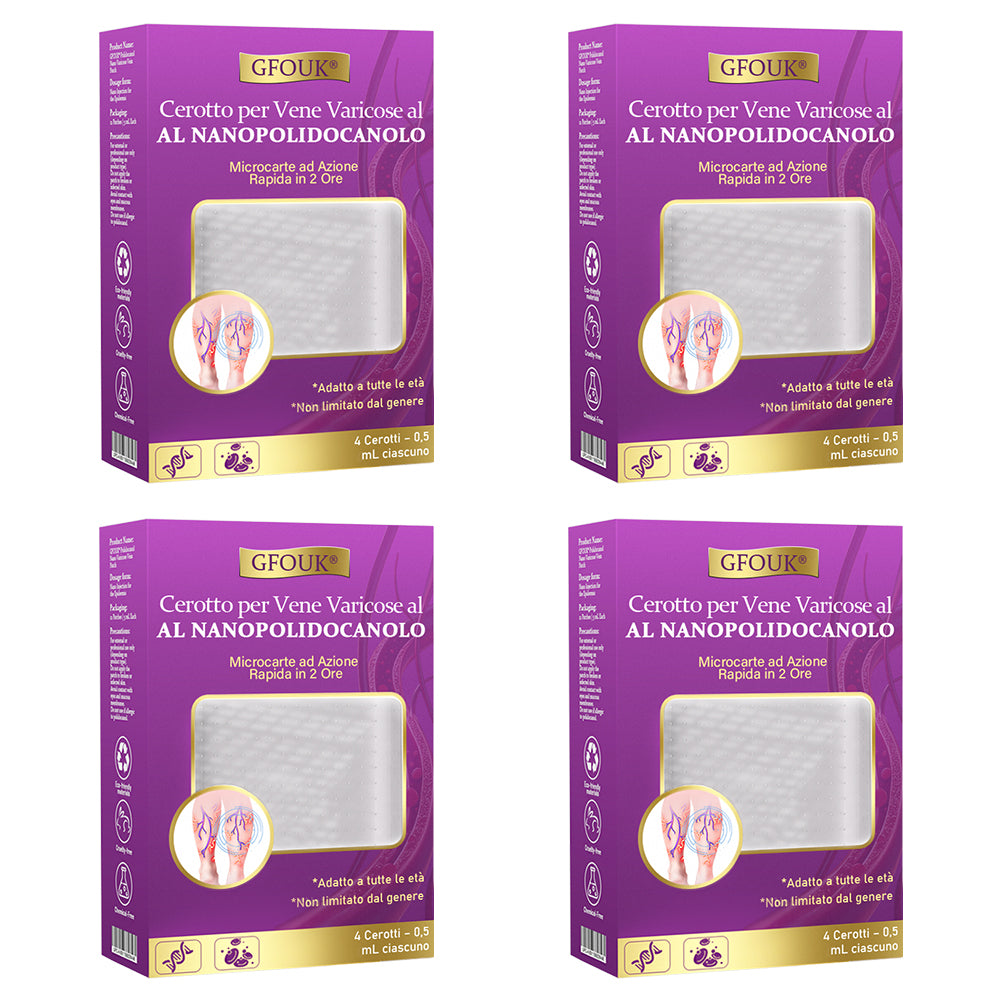 ✅ GFOUK® Cerotto Nano Varicose con Polidocanolo 👩🏼‍⚕️ Per Varici, Vene Varicose e Gonfiore alle Gambe