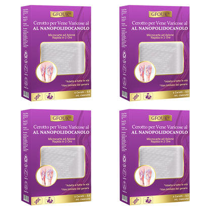 ✅ GFOUK® Cerotto Nano Varicose con Polidocanolo 👩🏼‍⚕️ Per Varici, Vene Varicose e Gonfiore alle Gambe
