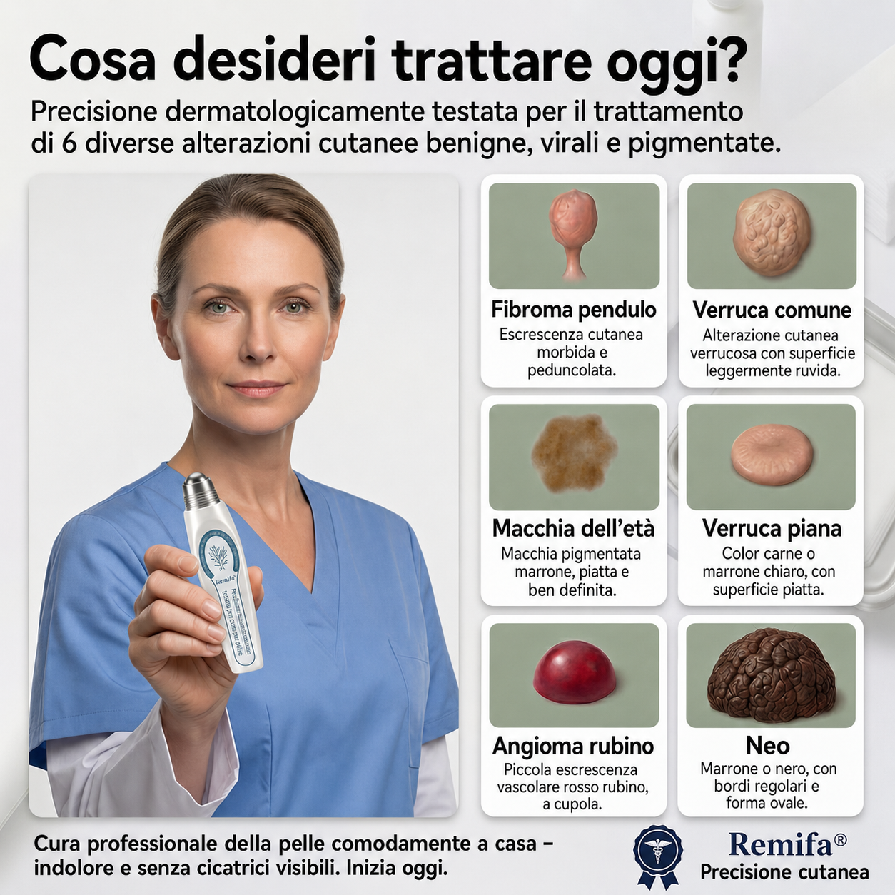 Negozio ufficiale del marchio | (QZBSYZUPSELL)Remifa ® Rimuovi macchie ed escrescenze cutanee in 7 giorni (roller indolore, senza cicatrici dopo l'uso)