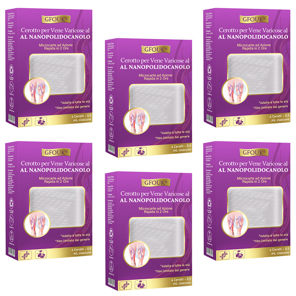 ✅ GFOUK® Cerotto Nano Varicose con Polidocanolo 👩🏼‍⚕️ Per Varici, Vene Varicose e Gonfiore alle Gambe