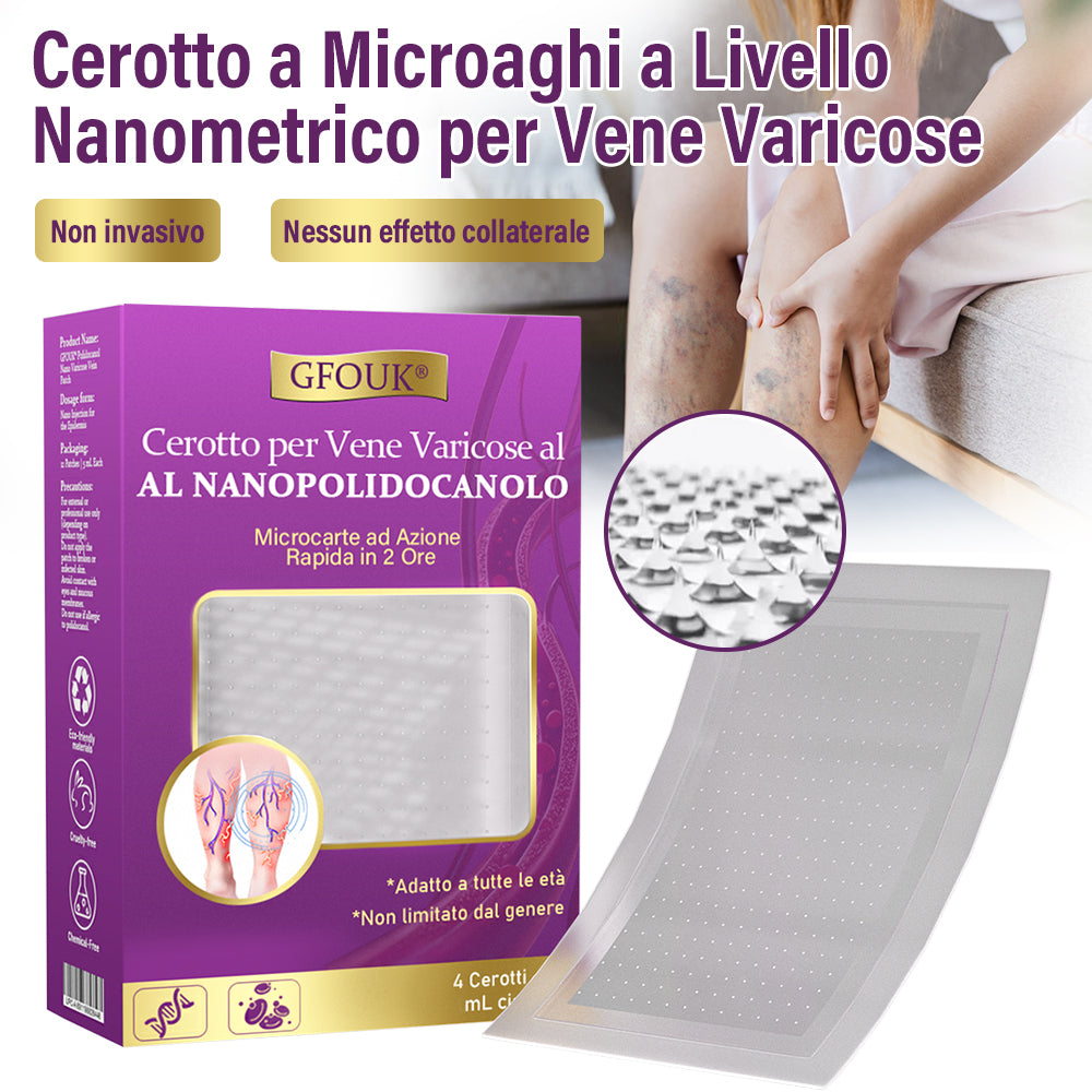 ✅ GFOUK® Cerotto Nano Varicose con Polidocanolo 👩🏼‍⚕️ Per Varici, Vene Varicose e Gonfiore alle Gambe