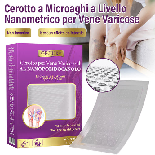 ✅ GFOUK® Cerotto Nano Varicose con Polidocanolo 👩🏼‍⚕️ Per Varici, Vene Varicose e Gonfiore alle Gambe