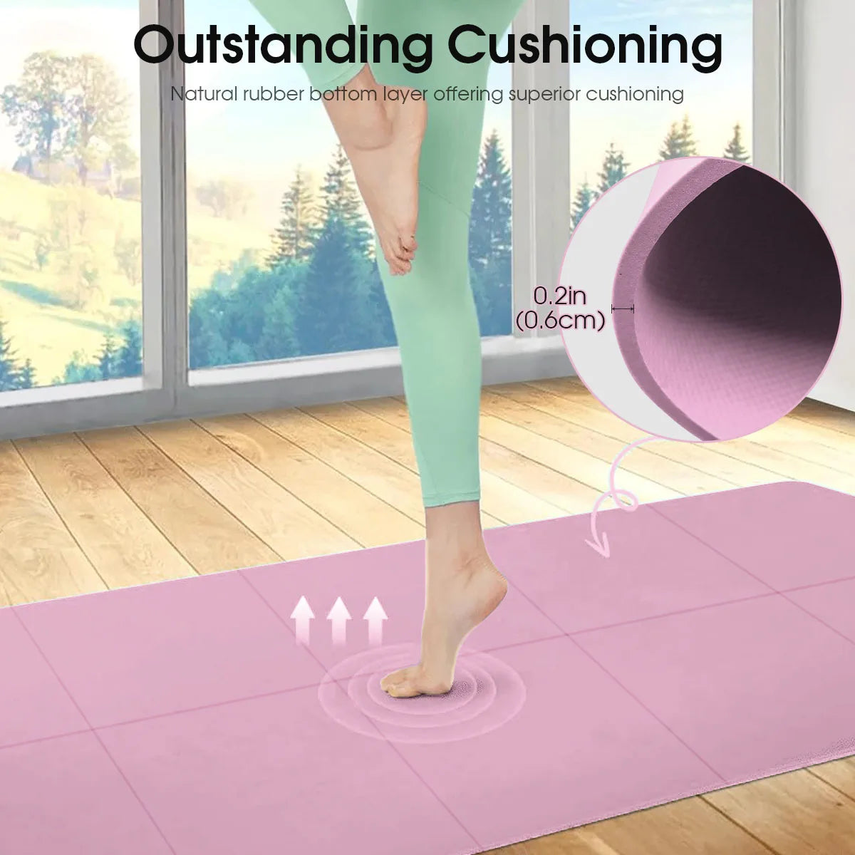 Tappetino fitness antiscivolo – morbido e leggero per yoga, pilates e allenamento a casa