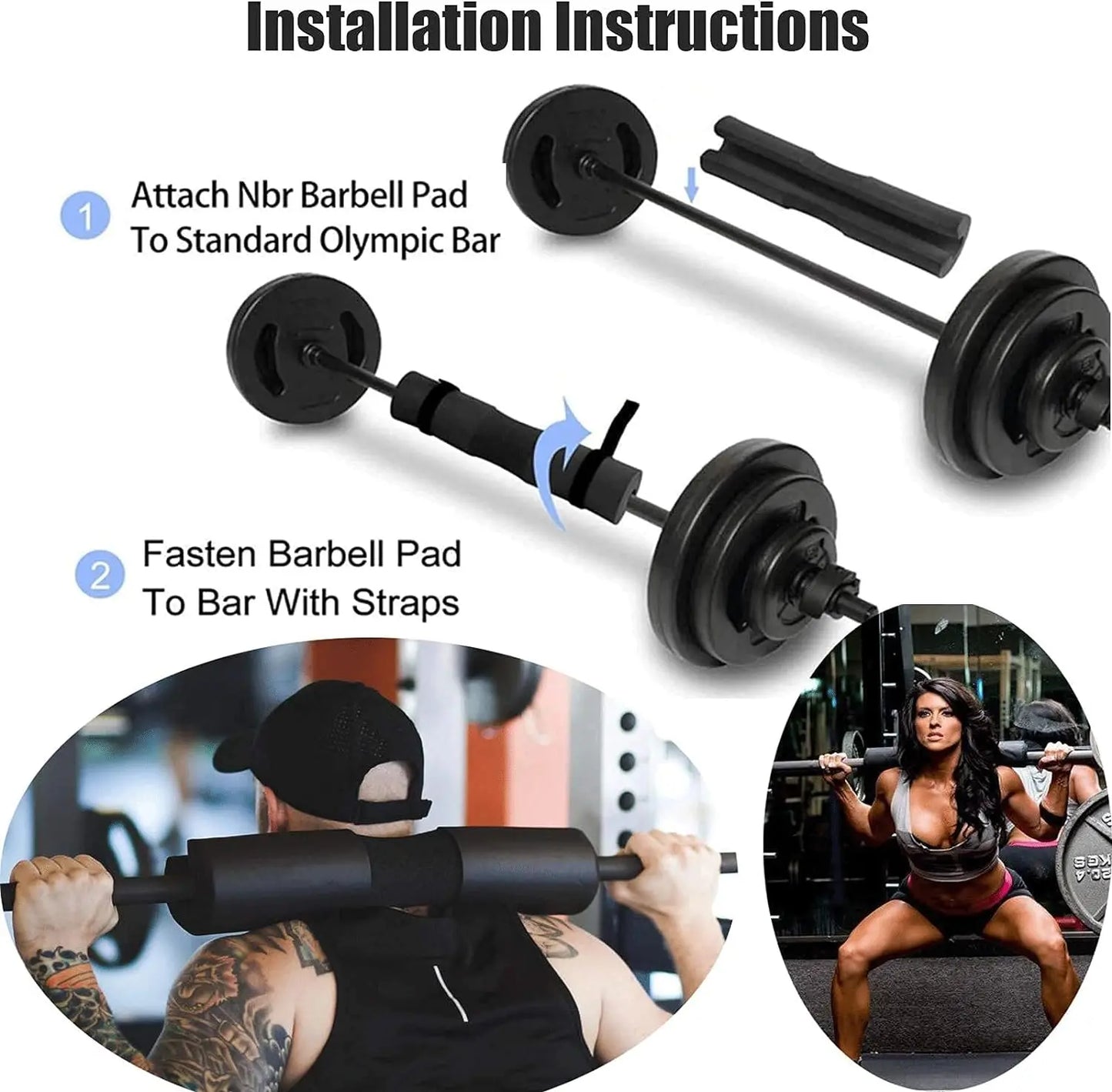 Cuscinetto per bilanciere – protezione spessa e antiscivolo per squat, sollevamento pesi e allenamento di forza