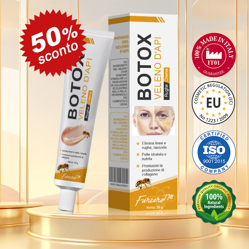 🐝 💧Prodotto e spedito dall'Italia✨ Furzero™ Botox Crema Rimuovi Rughe al Veleno d'Ape - 🔥 ULTIMO GIORNO SCONTO DEL 70%